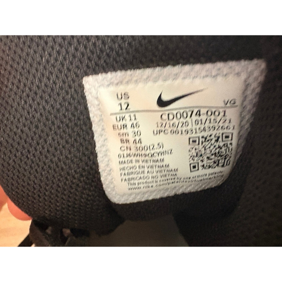 Nike Men's Vapor Edge Shark Football Cleats Black/White Mens 12 - Picture 3 of 5